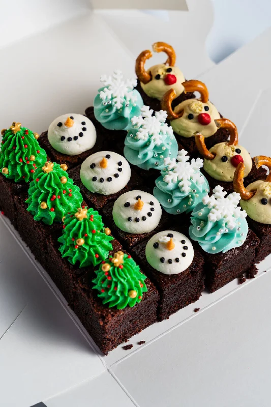 Gluten-free Mini Christmas Brownies Assortment Box