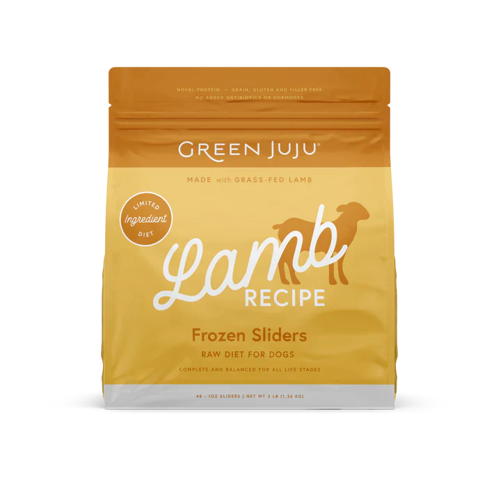 Green Juju Lamb Recipe Frozen Patties & Sliders for Dogs