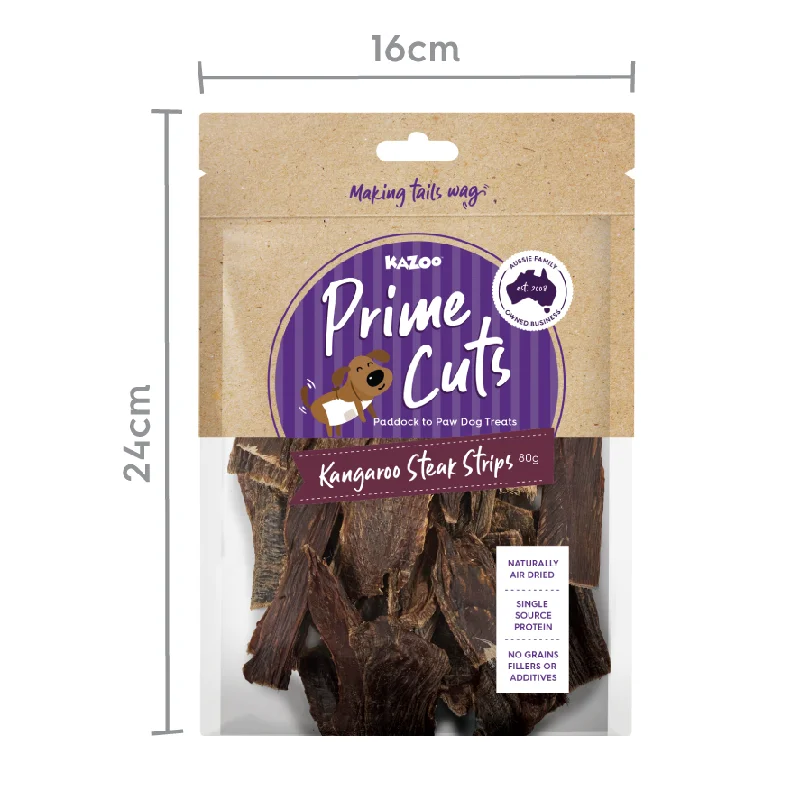 KAZOO PRIME CUTS KANGAROO STEAK STRIPS 80G