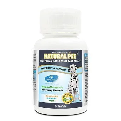 Natural Pet - Vegetarian Glucosamine 3-in-1 Joint Care Tablet 60ct