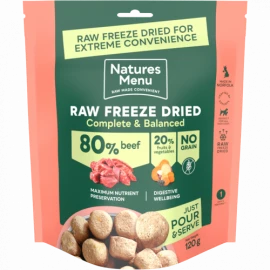 NATURES MENU FREEZE DRIED BEEF 120G