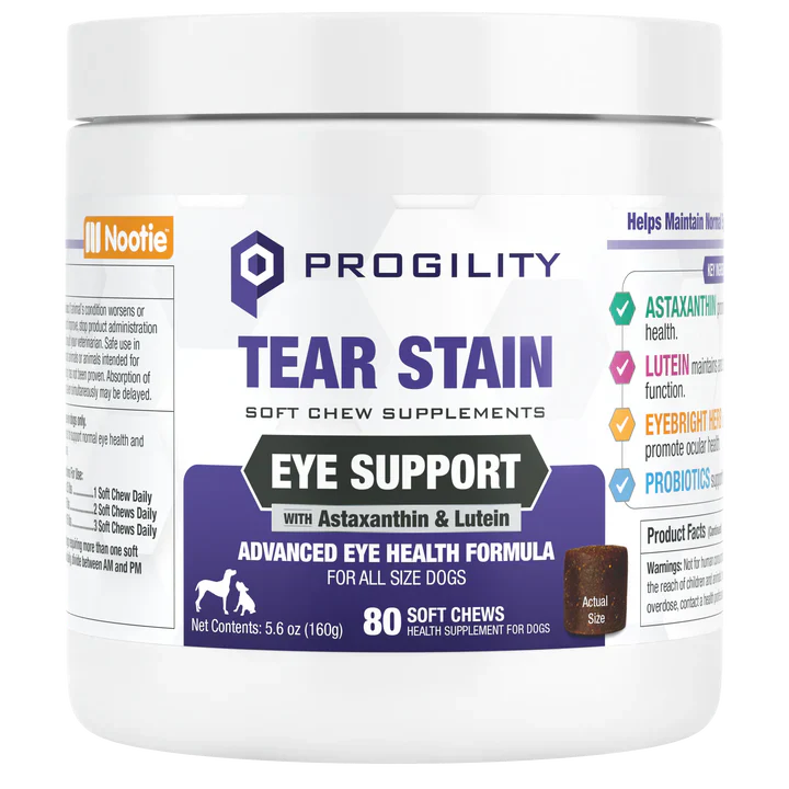 Nootie Progility Tear Stain Eye Support Soft Chew Supplement for Dogs