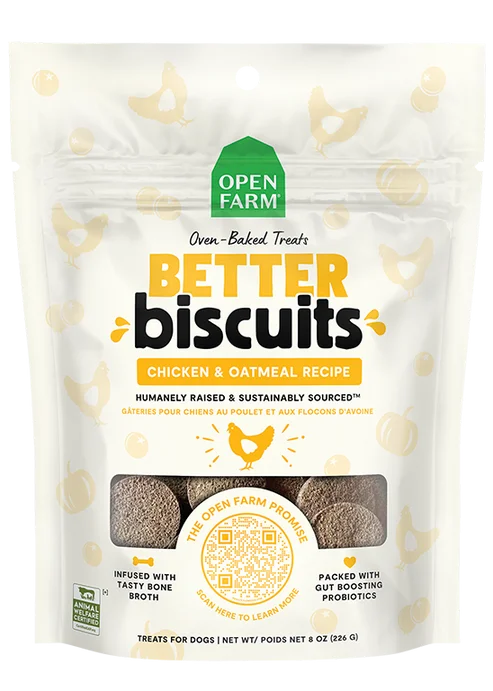 Open Farm Better Biscuits Chicken & Oatmeal Recipe Dog Treats