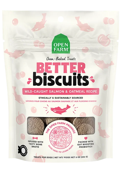 Open Farm Better Biscuits Wild-Caught Salmon & Oatmeal Recipe Dog Treats