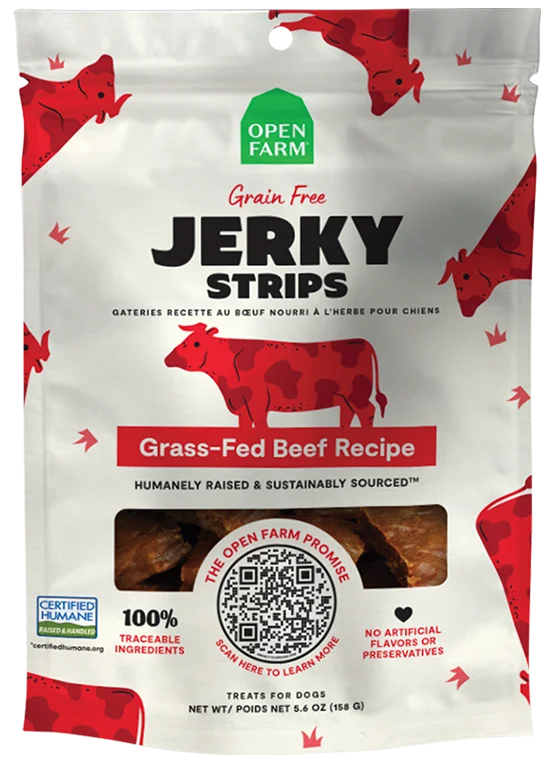 Open Farm Grain-Free Grass-Fed Beef Jerky Strips