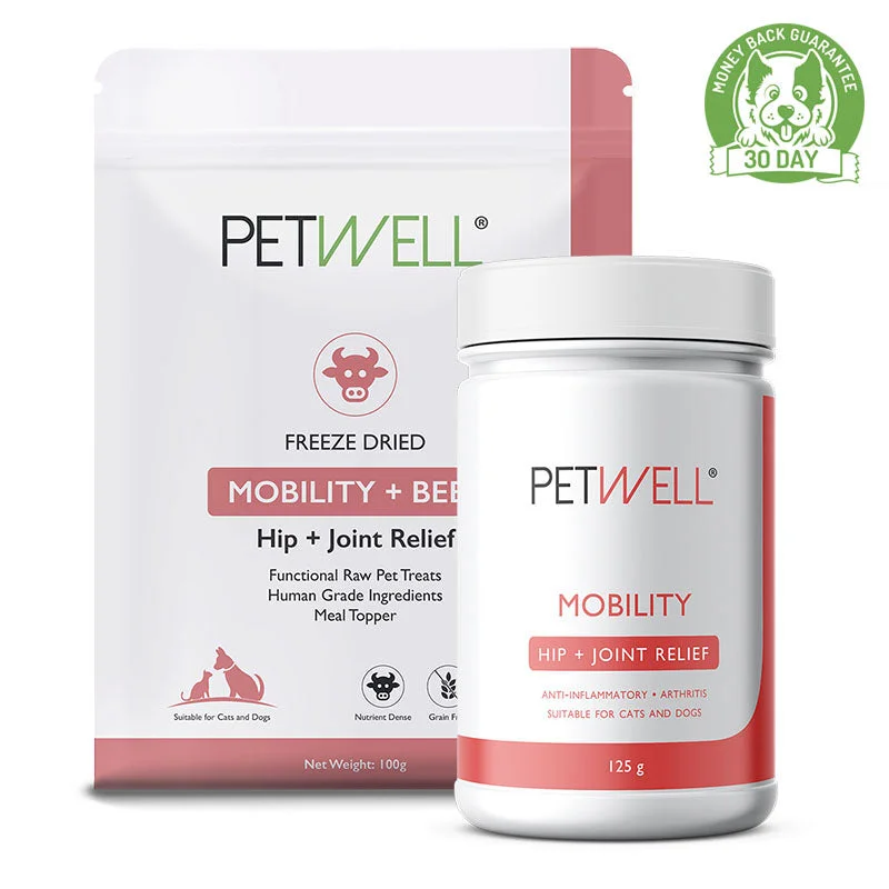 PetWell MOBILITY - Hip + Joint Relief Supplement + Treat Pack