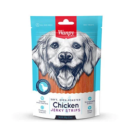 Wanpy Dog Oven-Roasted Chicken Jerky Strips 100g